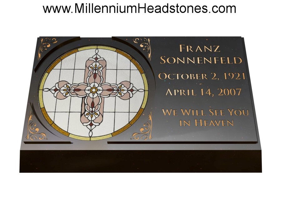   Designer Grave Markers/Headstones/Tombstones/Flat Marker Stained Glass