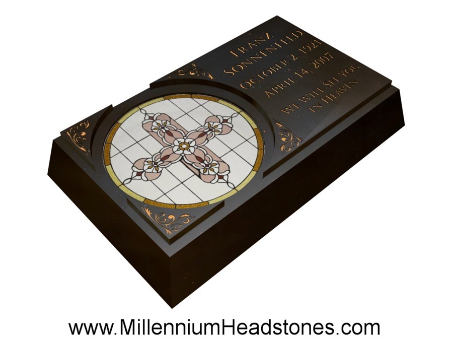   Designer Grave Markers/Headstones/Tombstones/Flat Marker Stained Glass